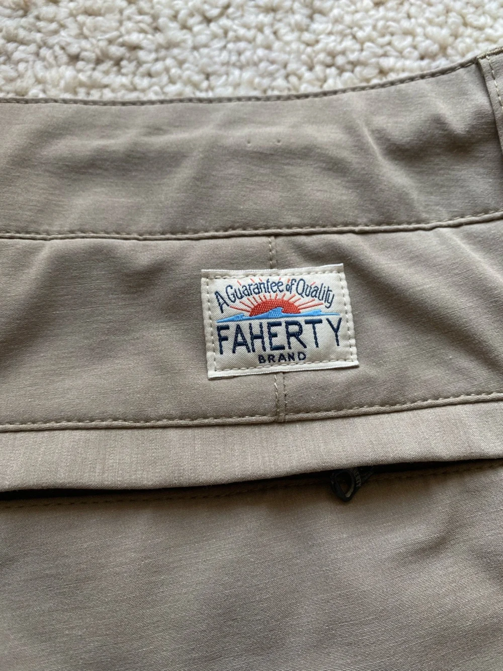 Faherty All Day Shorts 34 Mens Khaki